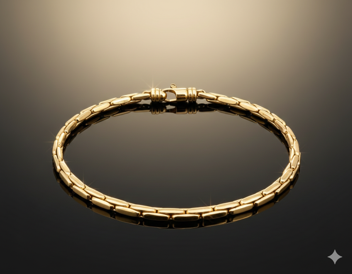 Monzario - 14krt geelgouden armband 3.4mm | 19cm