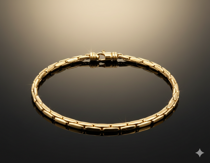 Monzario - 14krt geelgouden armband 3.4mm | 19cm