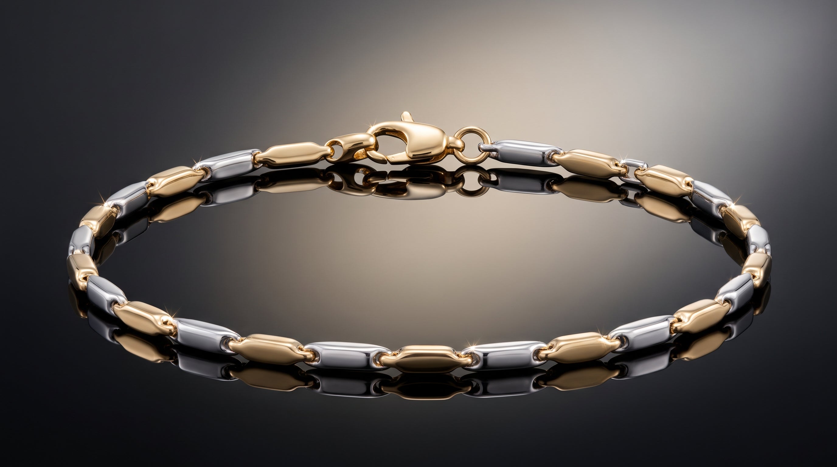 Monzario - 14krt bicolor gouden armband 2.2mm | 18cm