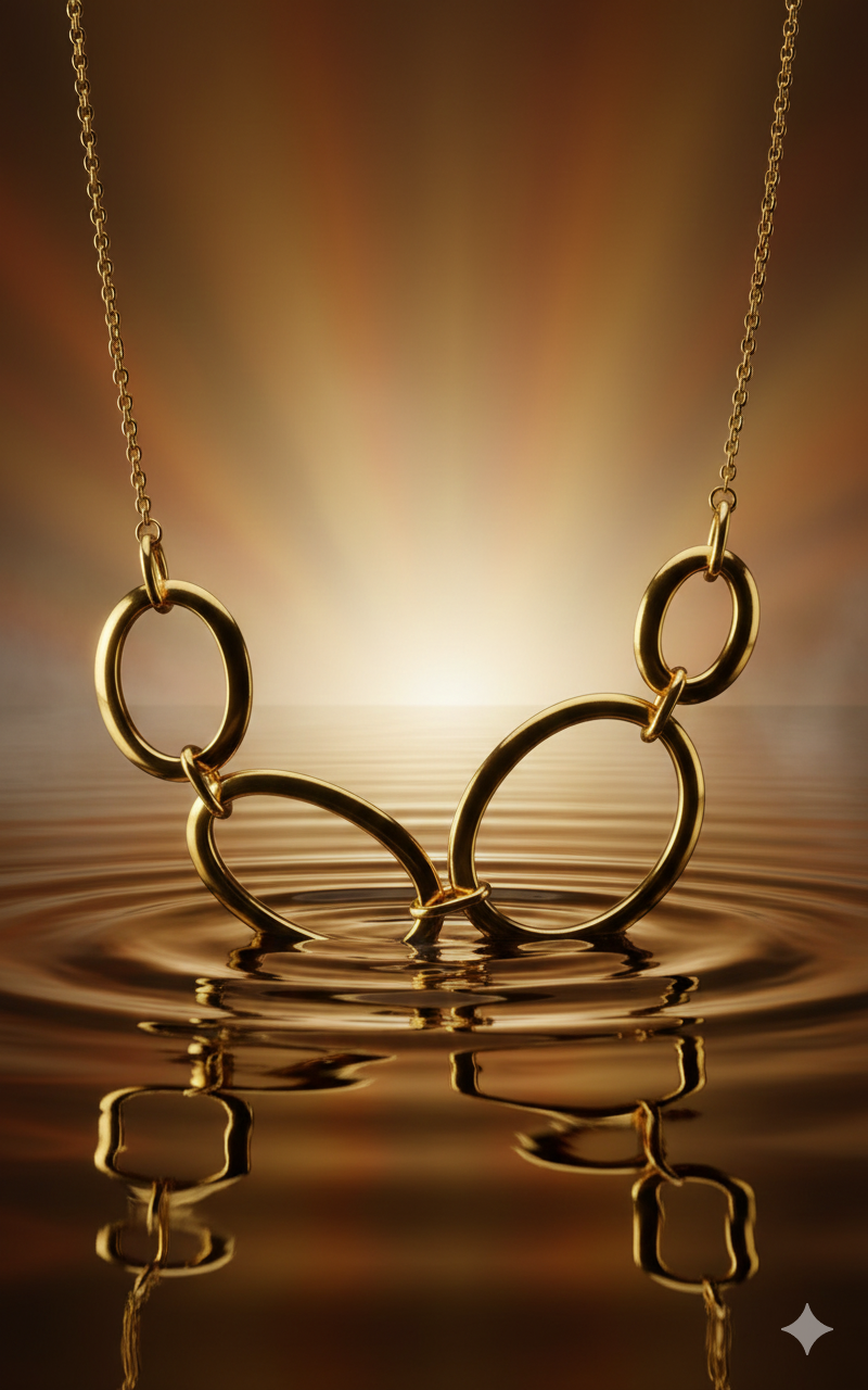 14krt geelgouden collier met 4 ovale schakels | 42-45cm