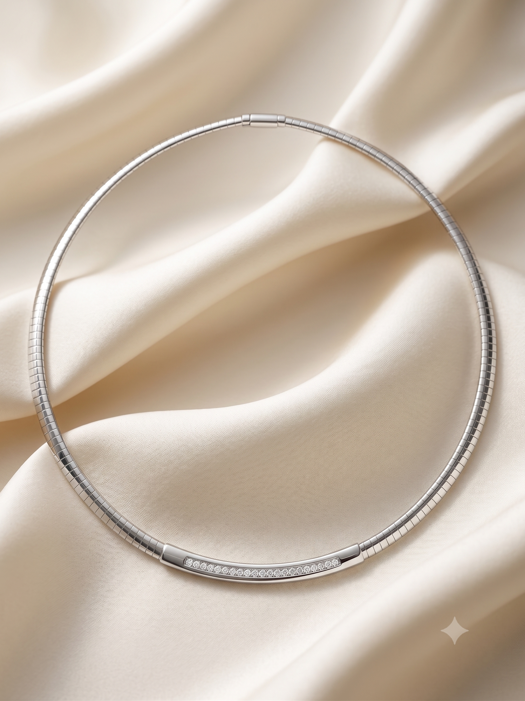 14krt witgouden collier met briljant 0.42ct HSI | 42cm