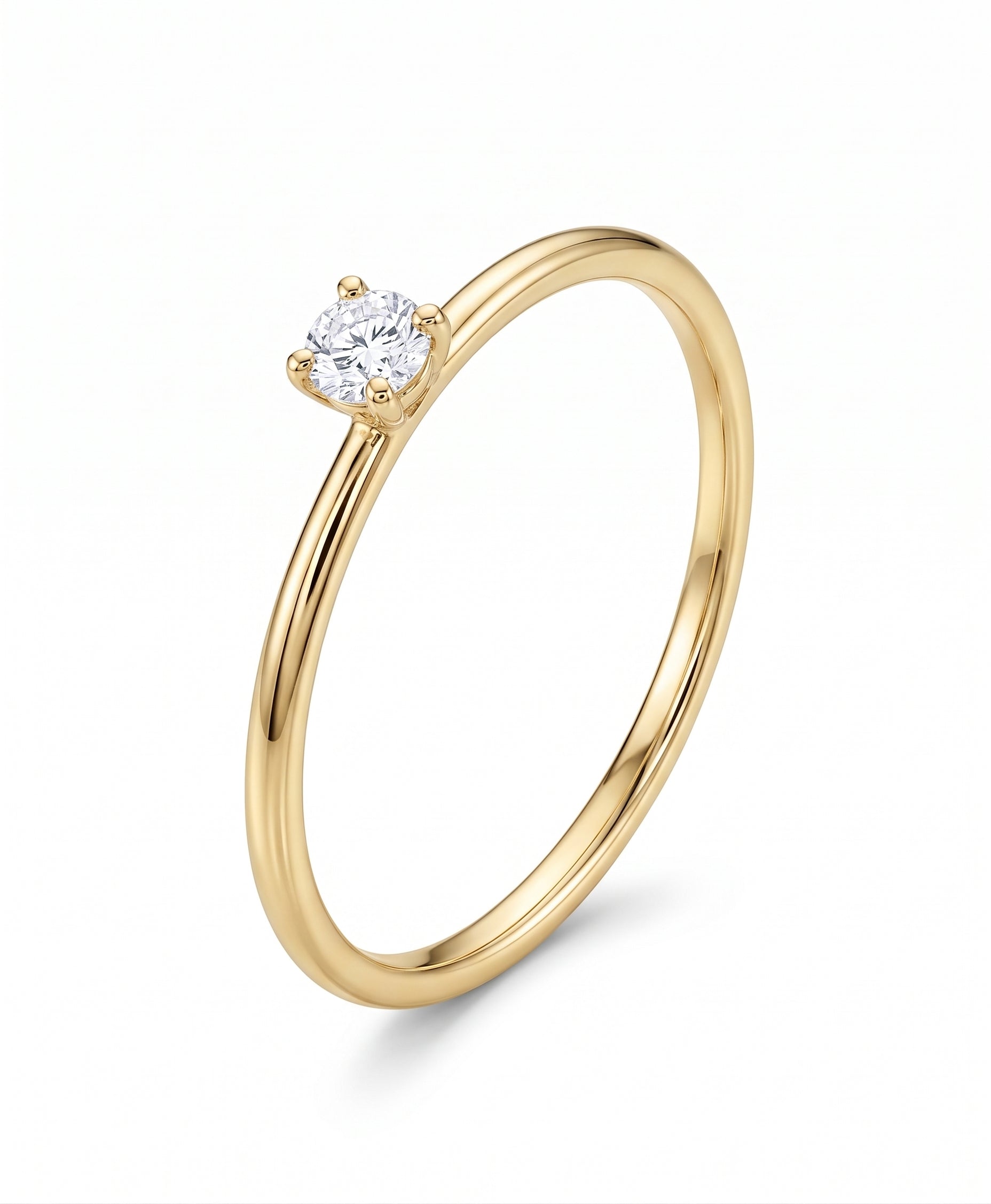 14kt geelgouden ring met zirkonia 2mm | mt 18