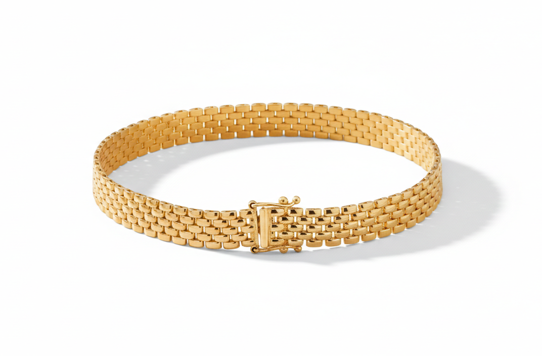 Monzario - 14krt geelgouden armband panther 6mm  | 19cm