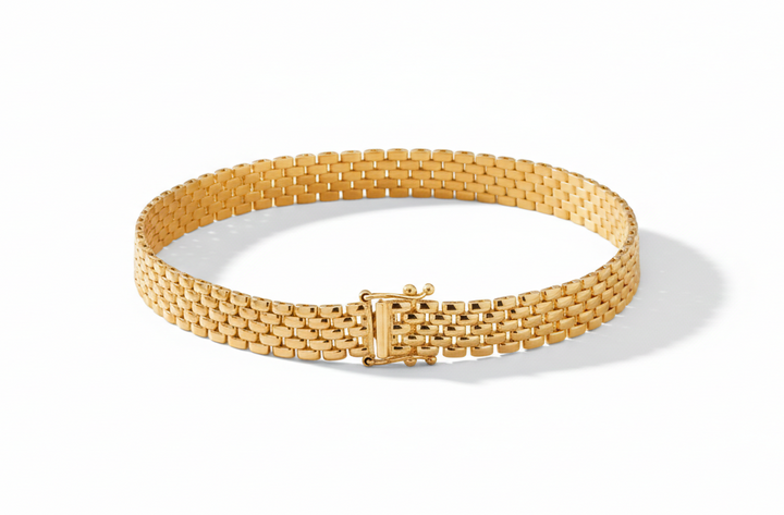 Monzario - 14krt geelgouden armband panther 6mm  | 19cm