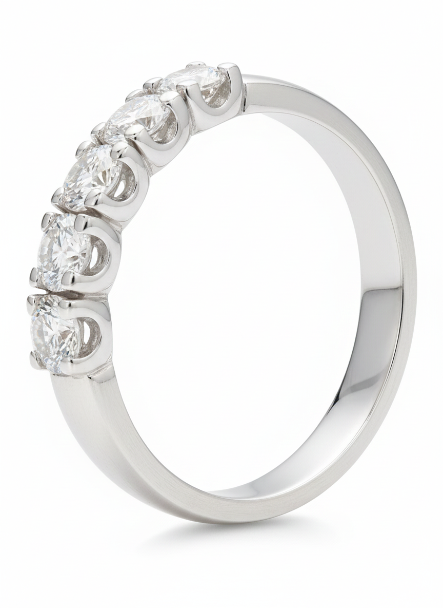 14krt witgouden memoire ring 5-0.75ct HSI