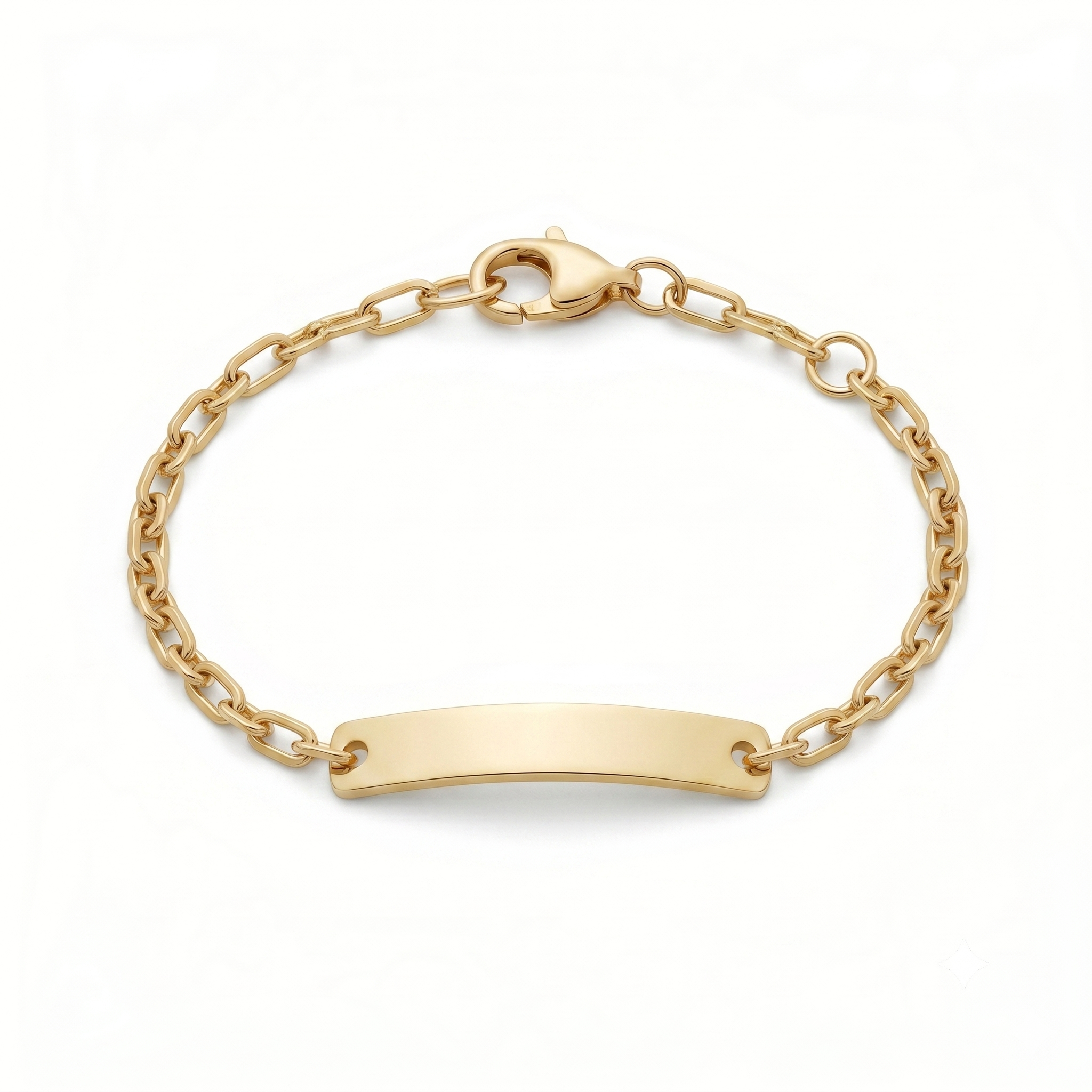 14krt geelgouden graveerarmband anker met plaat 4mm | 11-13cm