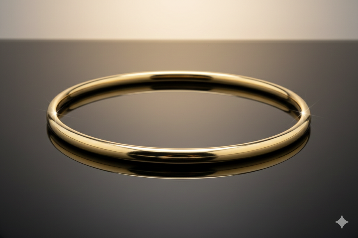 14krt geelgouden bangle | 64x4mm