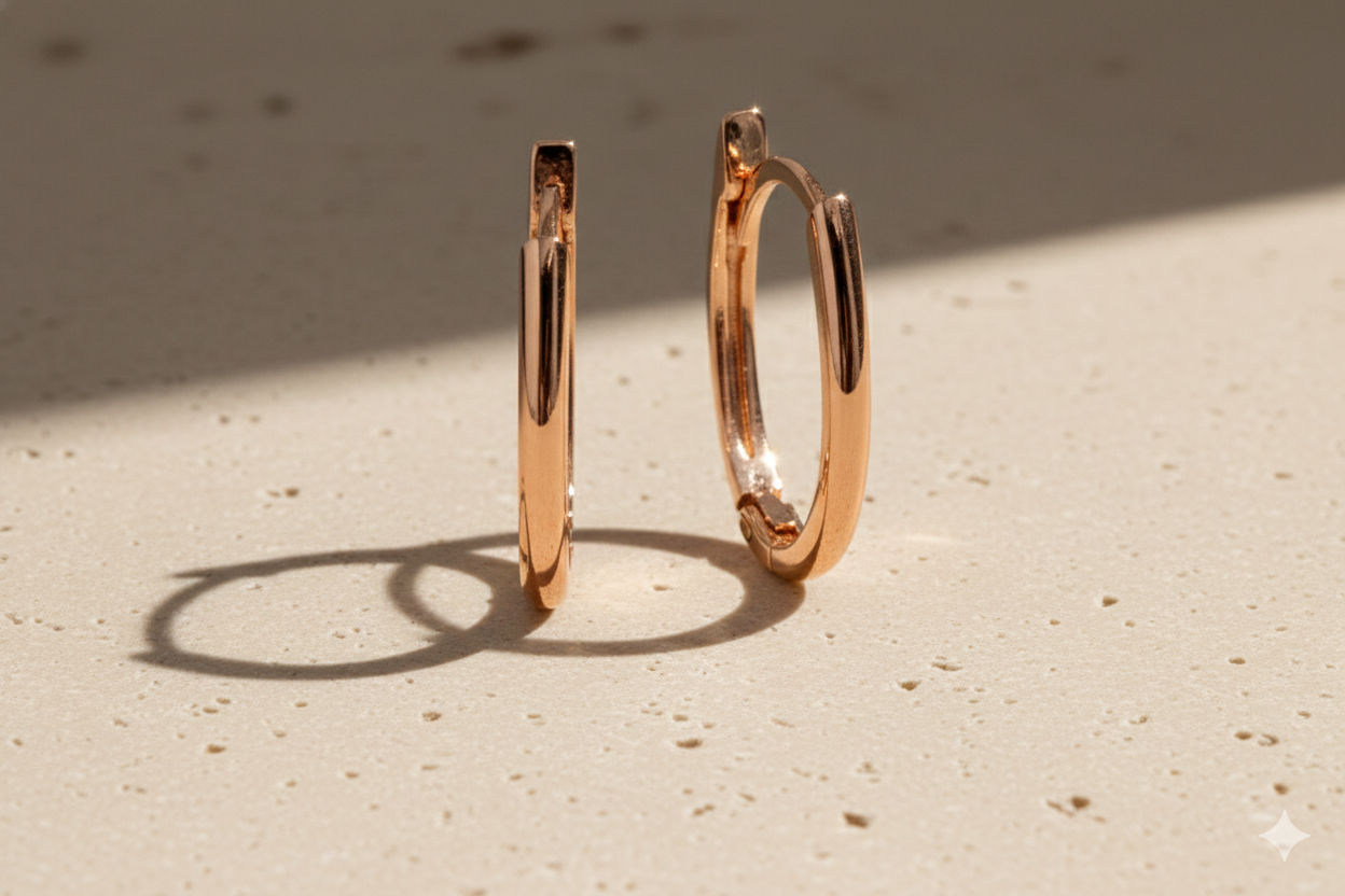 14krt roségouden klapoorringen 1,8mm | 13,5x10,5mm