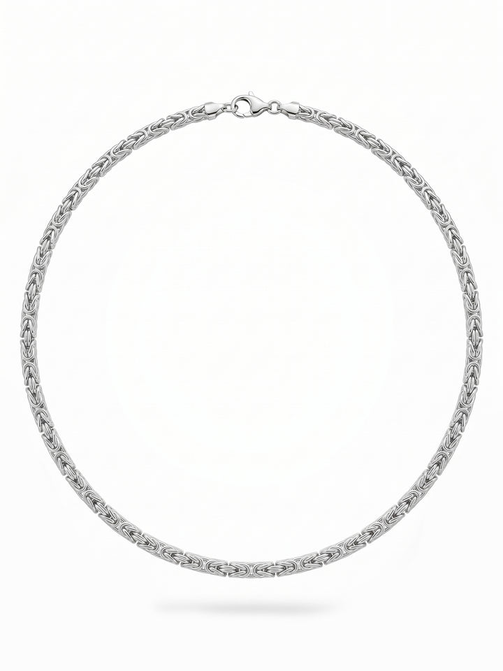 Zilveren collier koningsschakel 4mm | 55cm