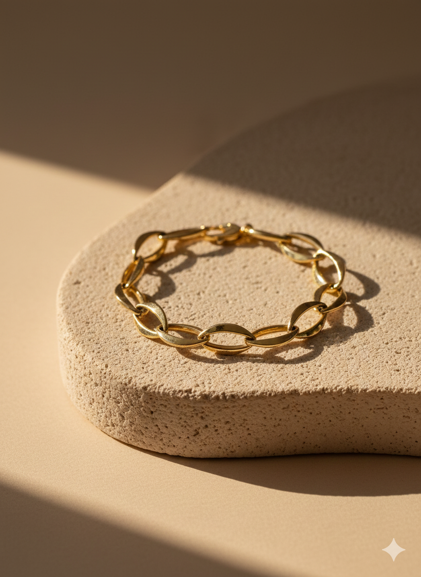 14krt geelgouden armband 10mm | 19cm