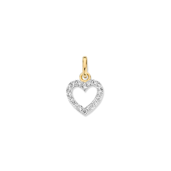 14krt geelgouden hanger zirkonia 15x9,4mm