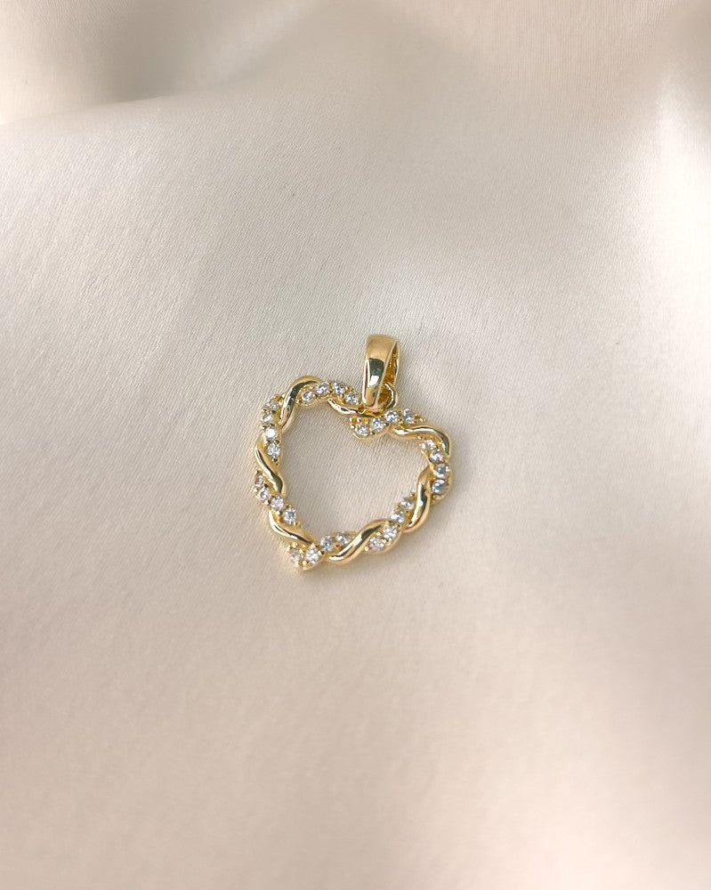 14krt geelgouden hanger zirkonia 14x18mm