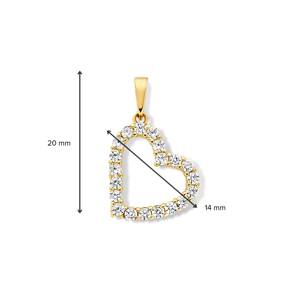 14krt geelgouden hanger zirkonia 20x14mm