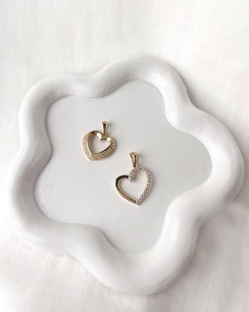 14krt geelgouden hanger zirkonia 15x15mm