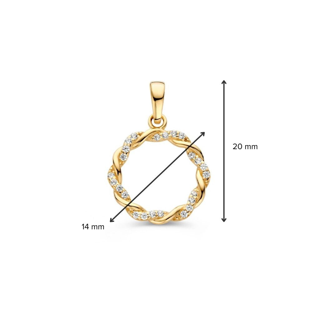 14krt geelgouden Hanger zirkonia 14x20mm