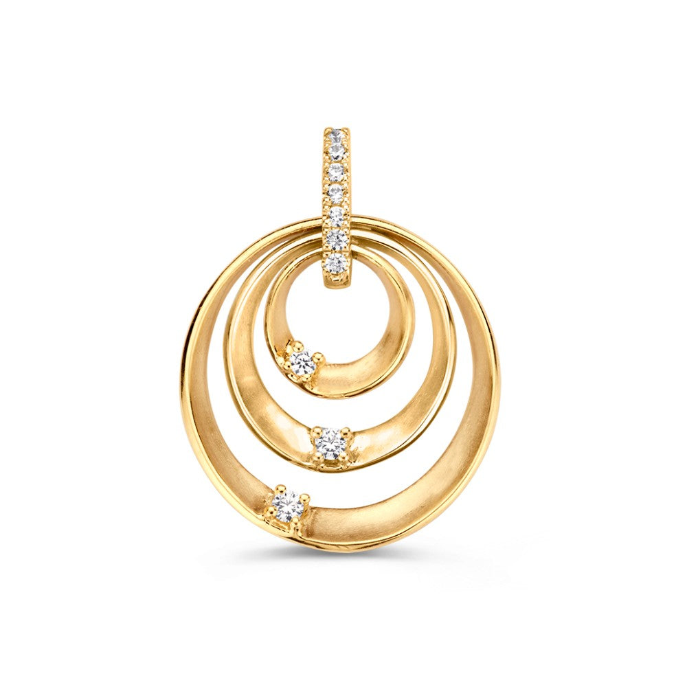 14krt geelgouden hanger zirkonia | 16x23mm