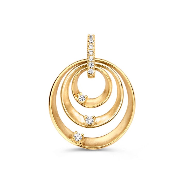 14krt geelgouden hanger zirkonia | 16x23mm