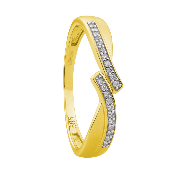 14krt bicolorgouden diamant ring 0.06ct GSI