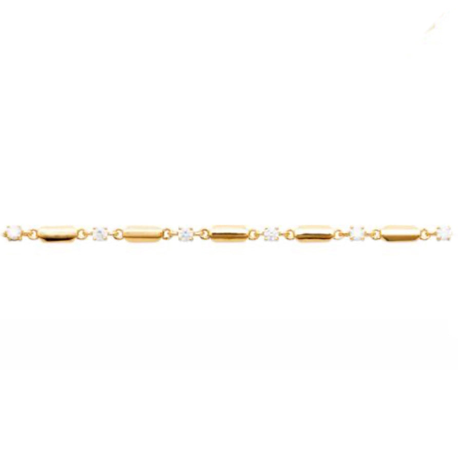Doublé armband met zirkonia's | 16-18cm
