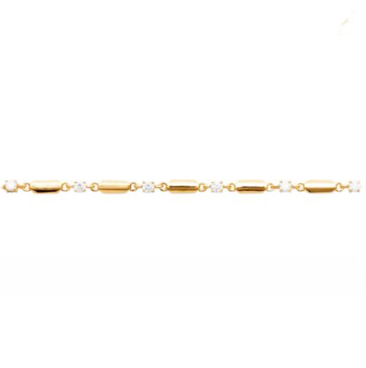 Doublé armband met zirkonia's | 16-18cm