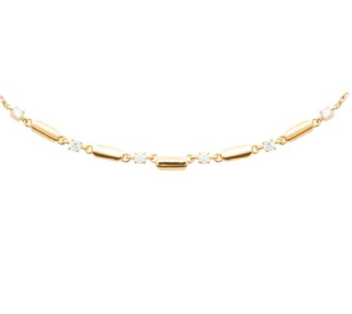 Doublé collier met zirkonia's | 40-42-45cm
