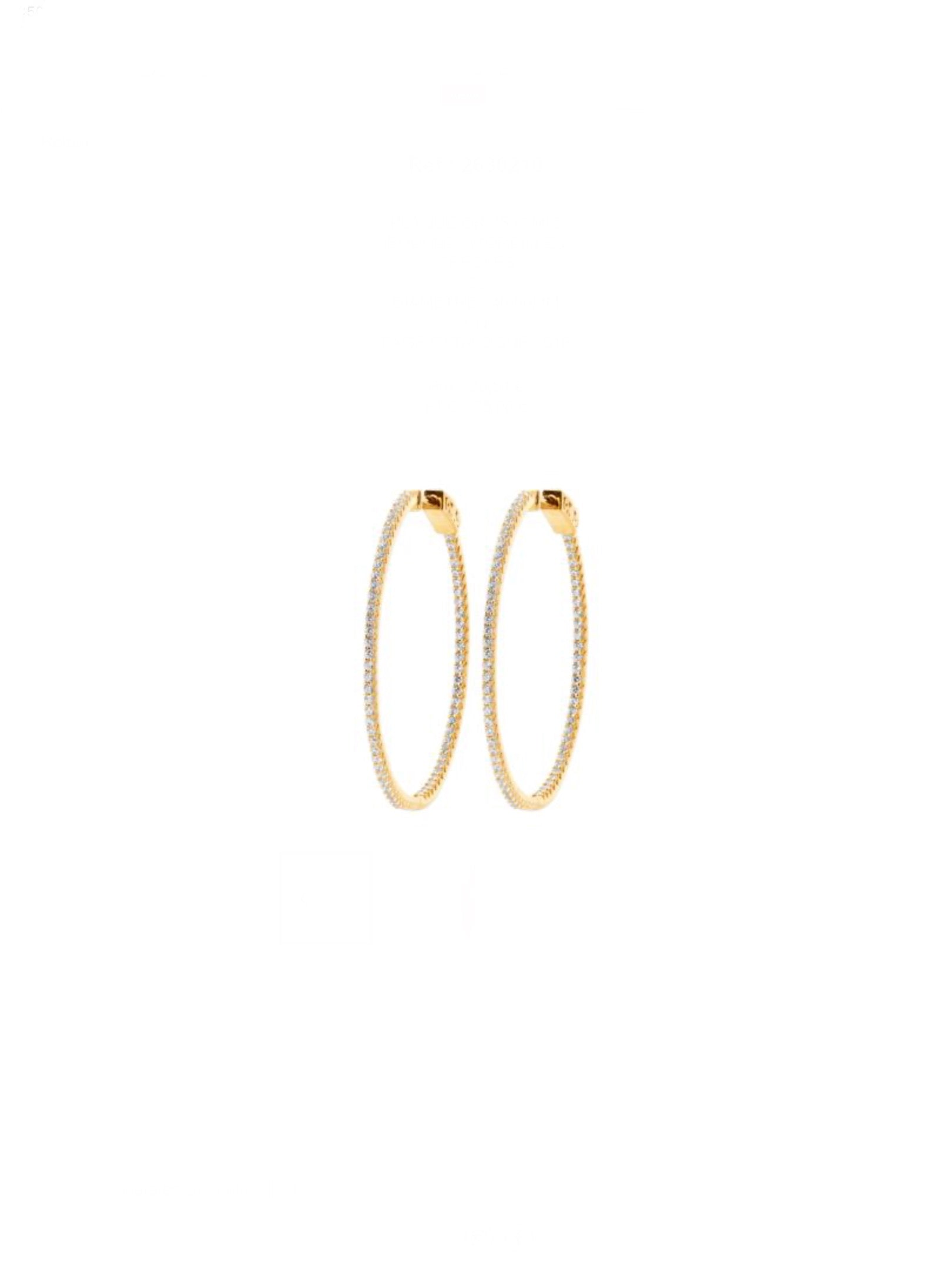 Doublé klapoorringen met zirkonia's | 40x2mm