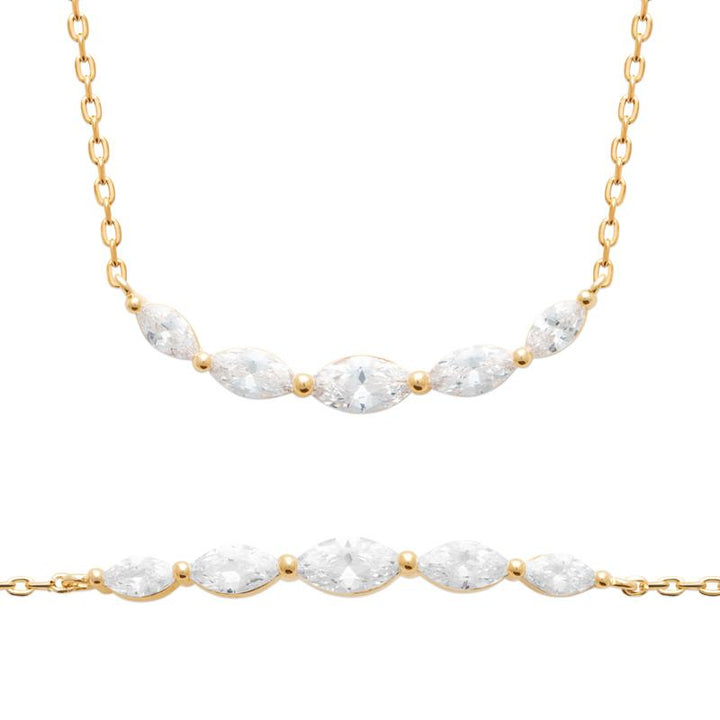 Doublé collier zirkonia | 40-42-45cm