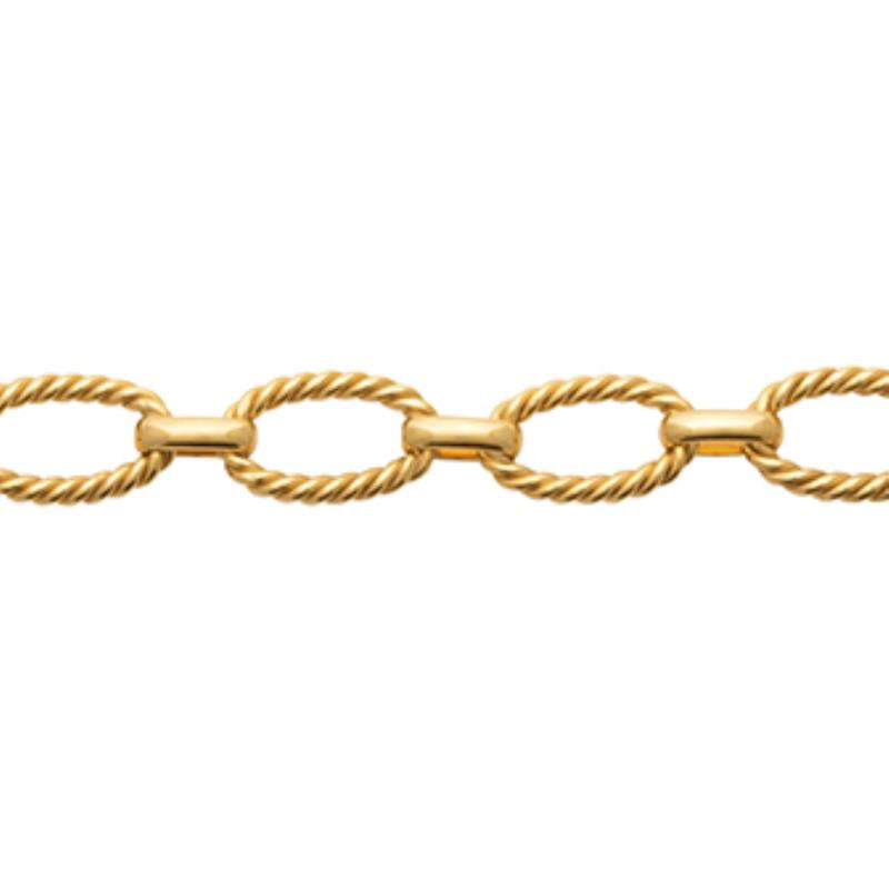 Doublé armband gedraaide schakel | 19cm