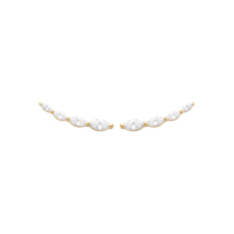 Doublé oorhangers met zirkonia's | 25x5mm