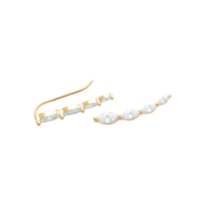 Doublé oorhangers met zirkonia's | 25x5mm