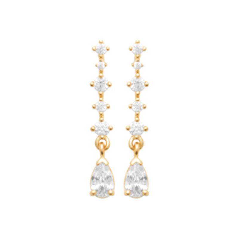 Doublé oorstekers zirkonia's | 4x21mm