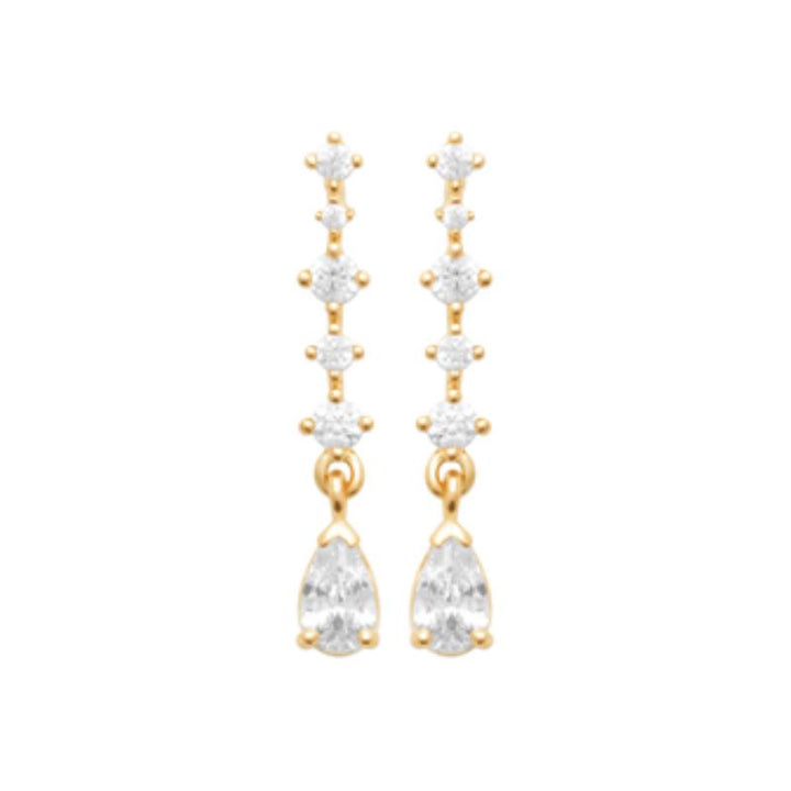 Doublé oorstekers zirkonia's | 4x21mm