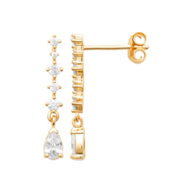 Doublé oorstekers zirkonia's | 4x21mm