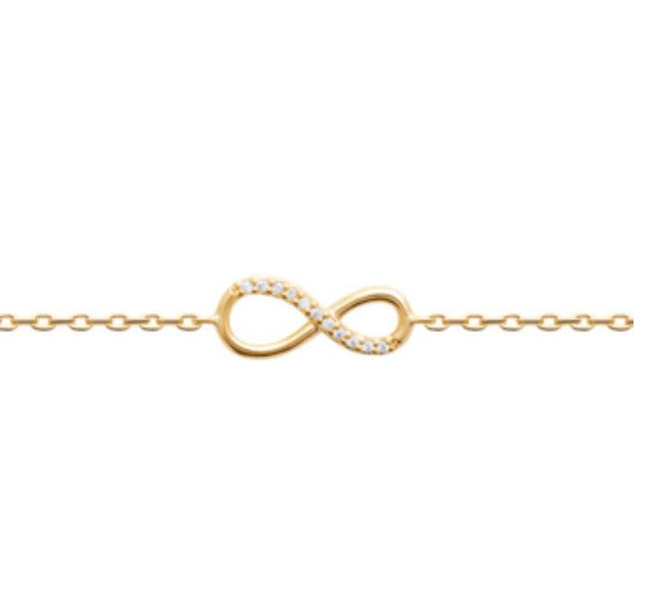 Doublé armband infinity zirkonia| 16-18cm