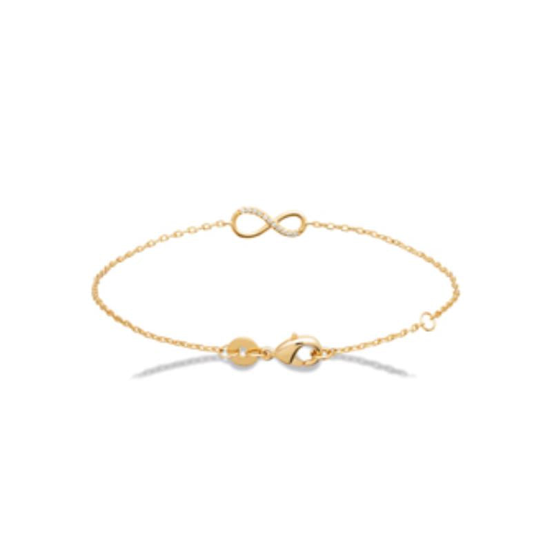 Doublé armband infinity zirkonia| 16-18cm