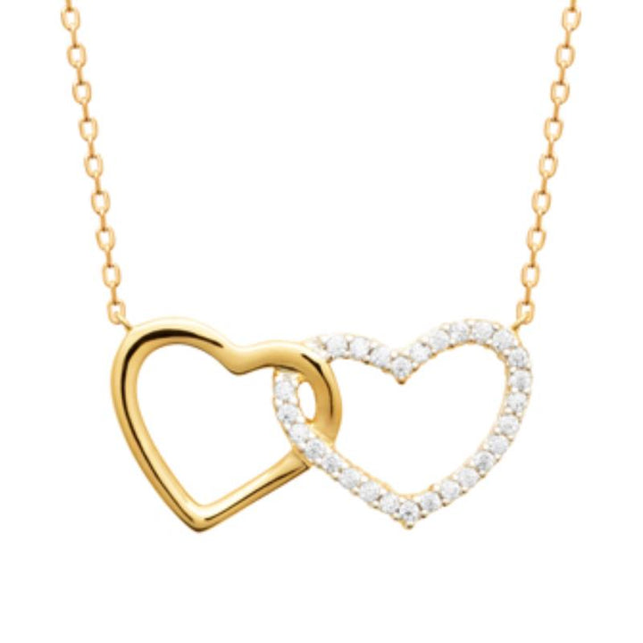 Doublé collier dubbel hart zirkonia | 40-42cm