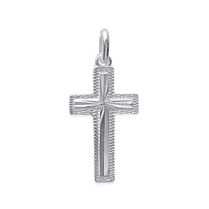 Zilveren hanger kruis | 28x13mm
