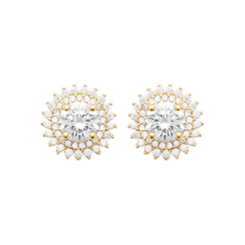 Doublé oorstekers met zirkonia | 10mm