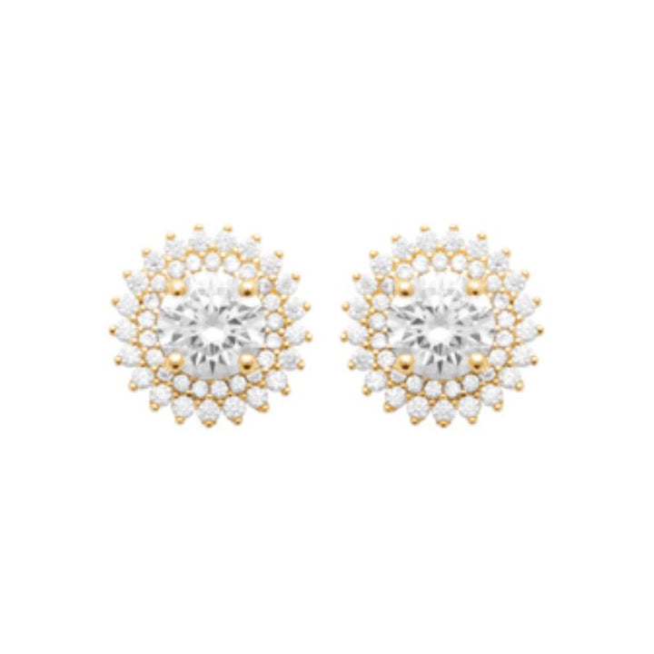 Doublé oorstekers met zirkonia | 10mm