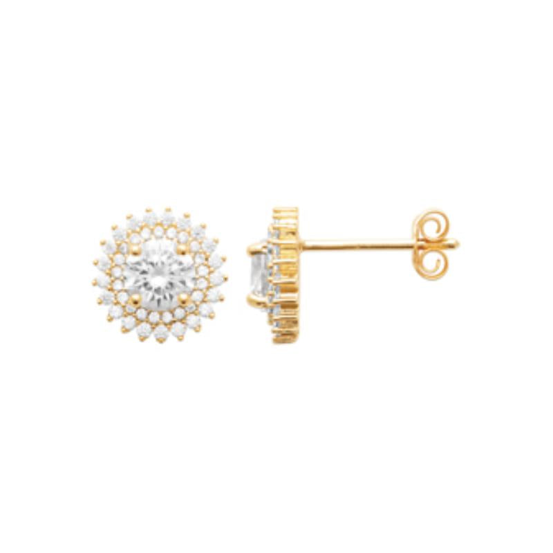 Doublé oorstekers met zirkonia | 10mm