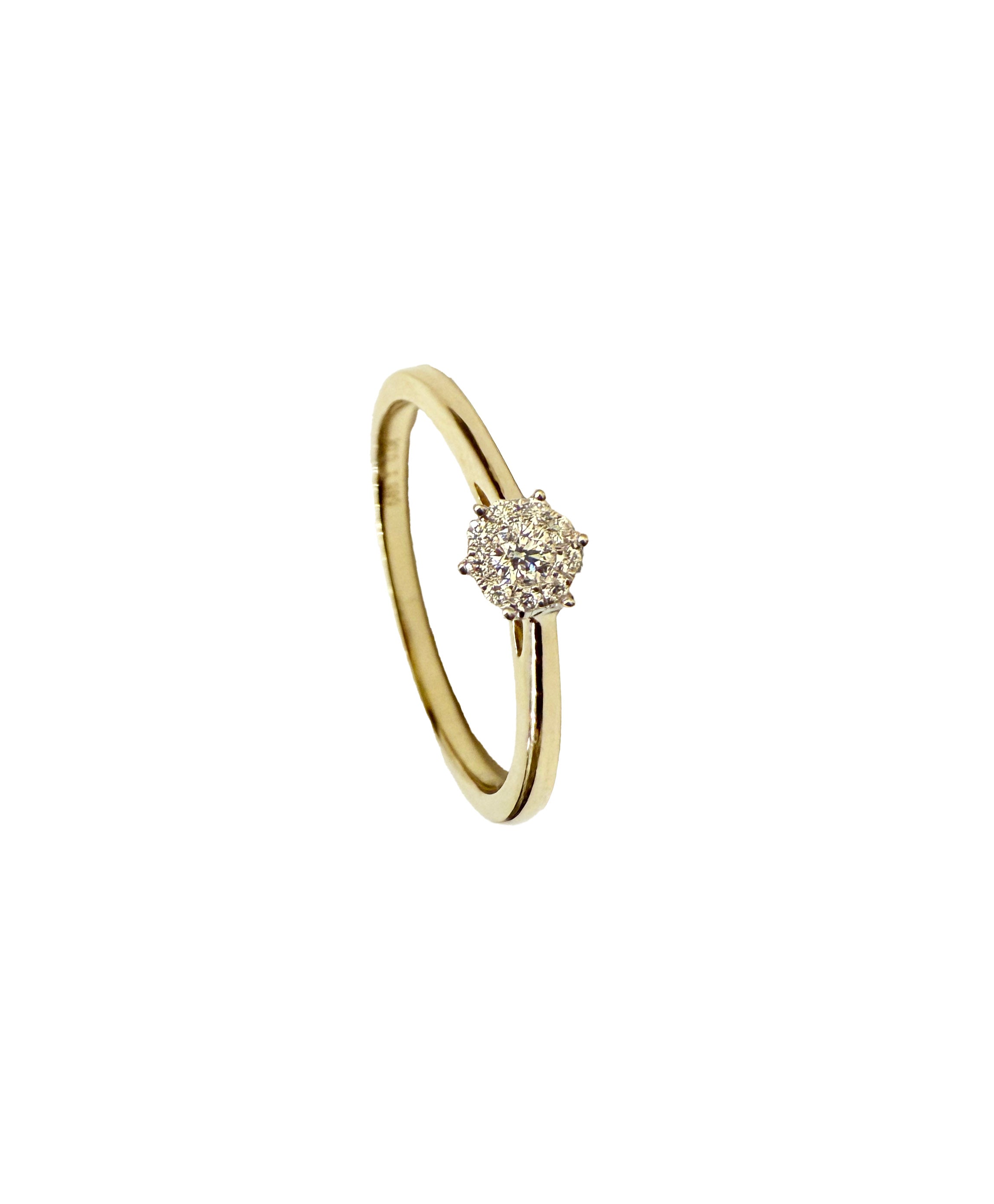 14krt Bicolor gouden ring met diamant 10-0.08ct GSI