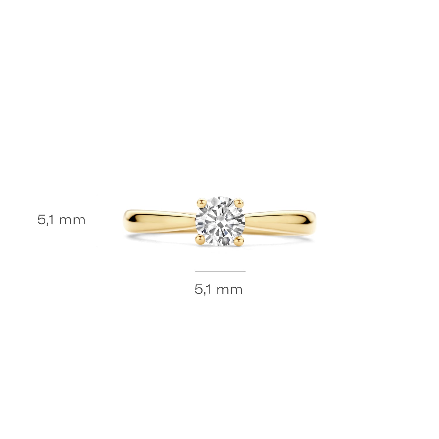 Blush Lab Diamonds Ring LG1003Y – Geel Goud (14k) met Lab grown Diamant