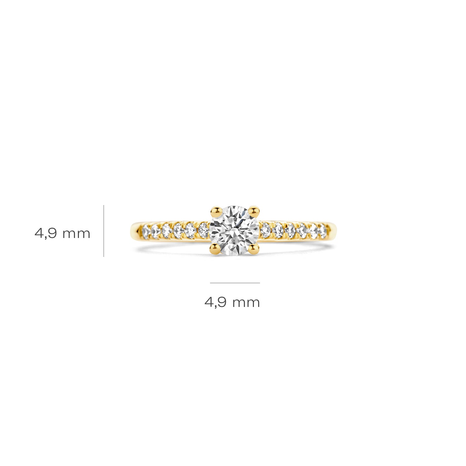 Blush Lab Diamonds Ring LG1006Y – Geel Goud (14k) met Lab grown Diamant