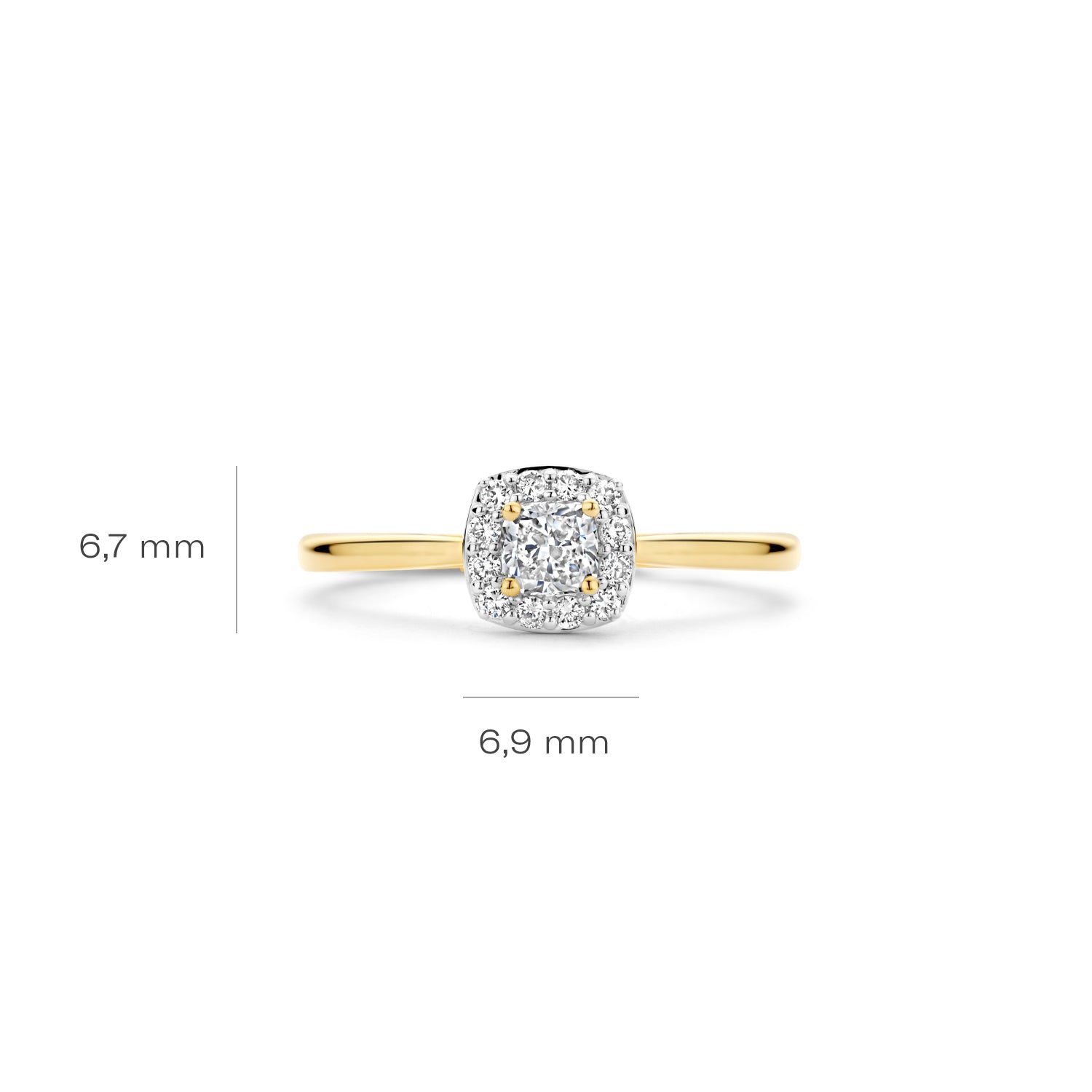 Blush Lab Diamonds Ring LG1009Y – Geel Goud (14k) met Lab grown Diamant