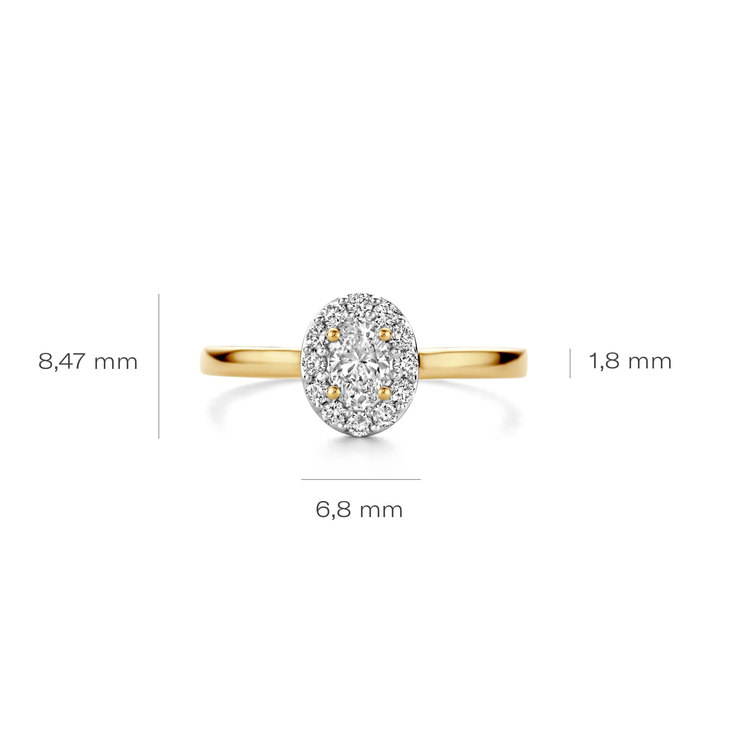 Blush Lab Diamonds Ring LG1016Y – Geel Goud (14k) met Lab grown Diamant