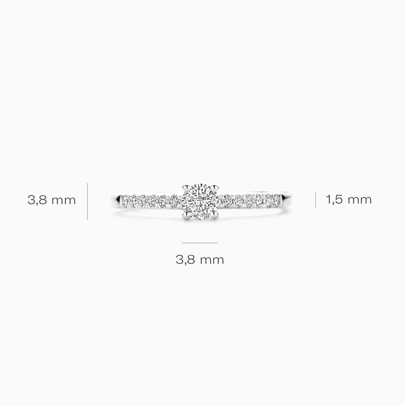 Blush Lab Diamonds Ring LG1017W - Witgoud (14k) met Lab grown Diamant
