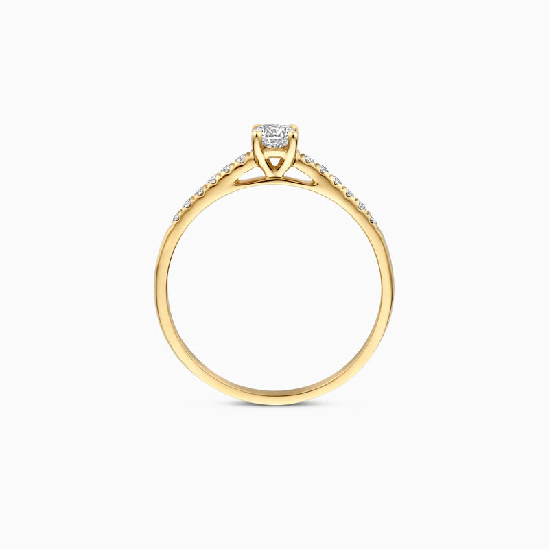 Blush Lab Diamonds Ring LG1017Y - Geelgoud (14k) met Lab grown Diamant