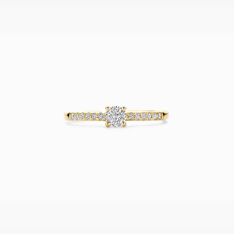 Blush Lab Diamonds Ring LG1017Y - Geelgoud (14k) met Lab grown Diamant