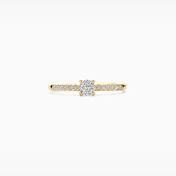 Blush Lab Diamonds Ring LG1017Y - Geelgoud (14k) met Lab grown Diamant