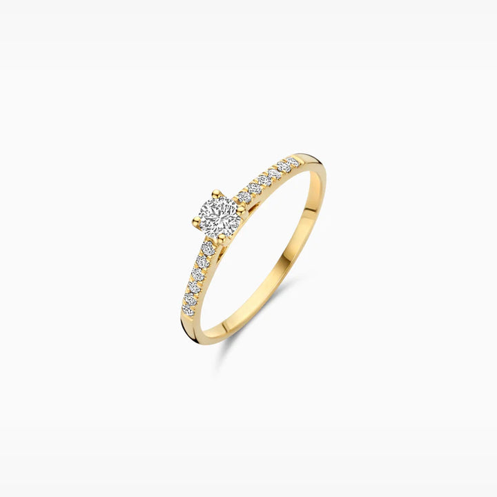 Blush Lab Diamonds Ring LG1017Y - Geelgoud (14k) met Lab grown Diamant